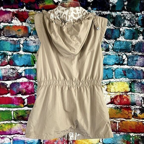 Sleeveless Animal Print Reversible Hooded Outdoor Vest Jacket Small - Picture 4 of 11